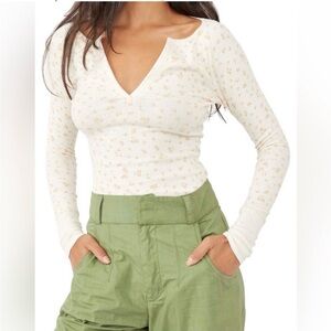 Free People Billie Split Neck in Tea Combo Layering